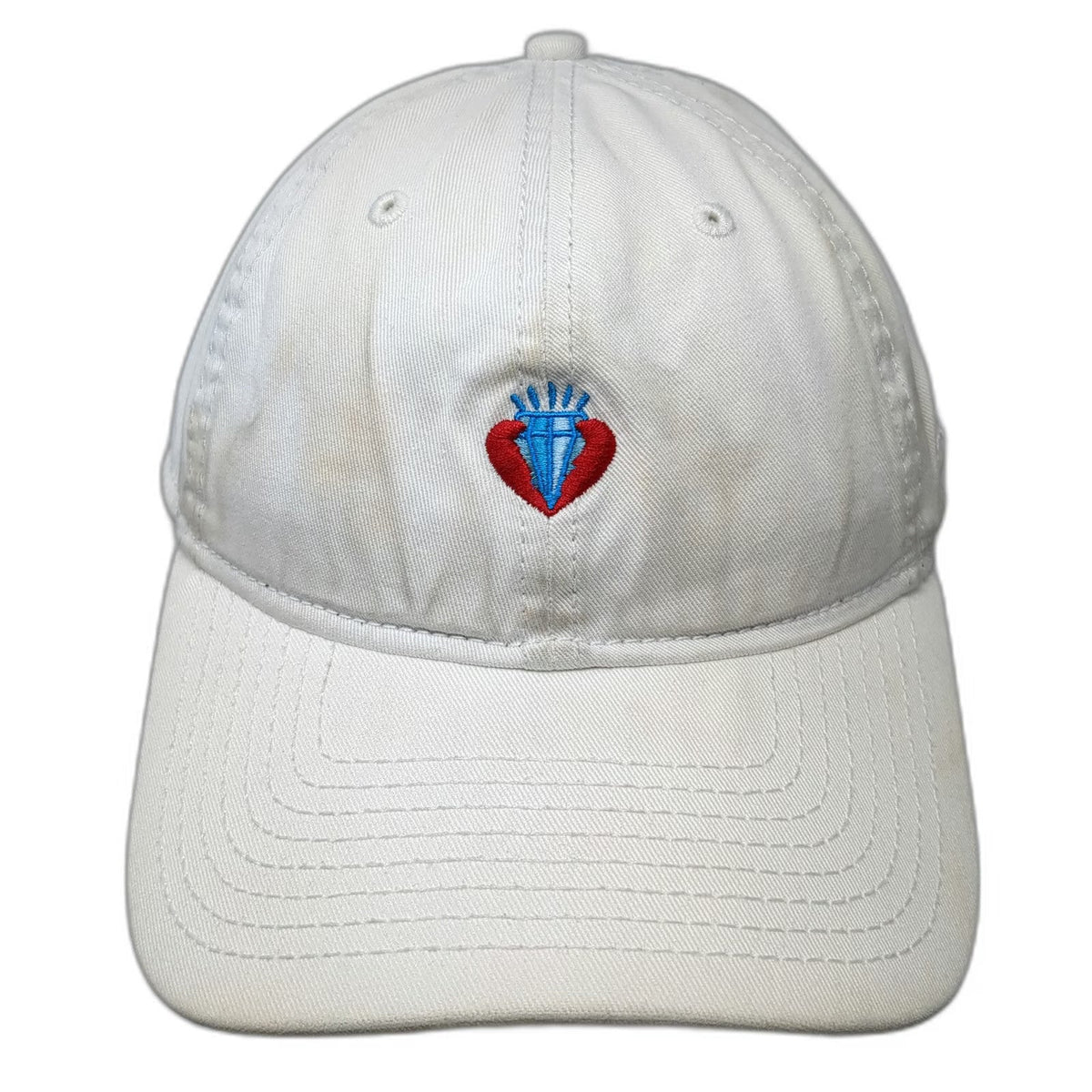 New Era Baseball Cap White One Size Slideback 9TWENTY Heart Diamond Logo Hat
