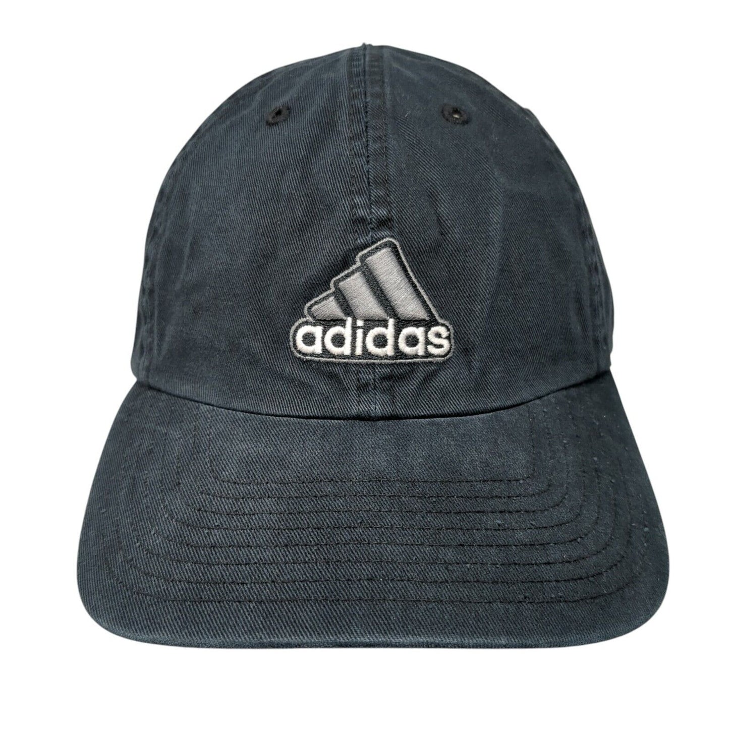 Adidas Slideback Hat Black One Size Adjustable Climalite 3 Stripes