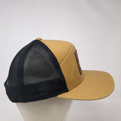 MH Maupin Homes Snapback Trucker Hat Tan OS Adjustable Mesh Red Lbl Outdoor Cap