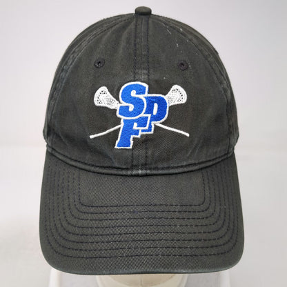 The Game Black Baseball Cap One Size Lacrosse SPF Logo Slideback Family Hat