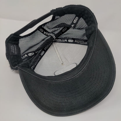 Aloha Snapback Mesh Back Trucker Hat Black One Size Adjustable Honolua