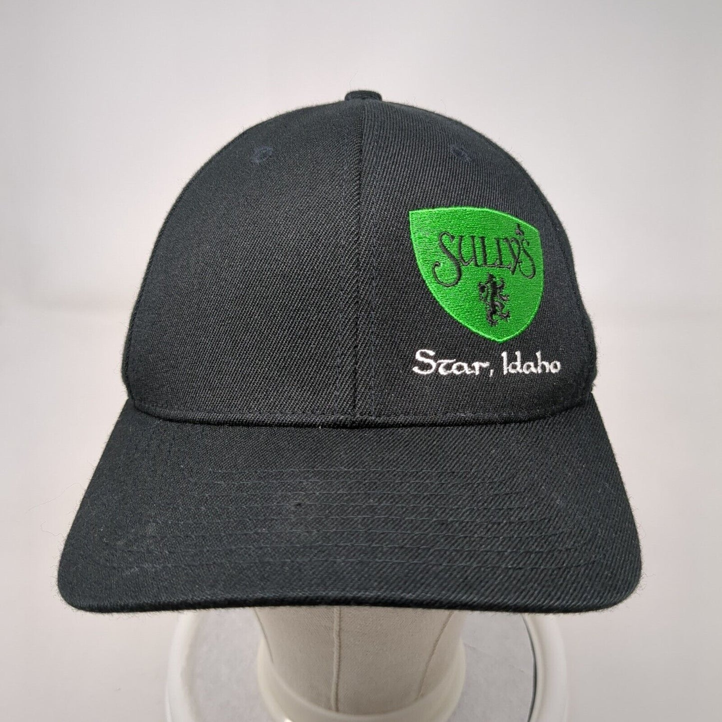 Sully's Star Idaho Fitted Hat Black SM-MD Embroidered Flexfit 6 Panel