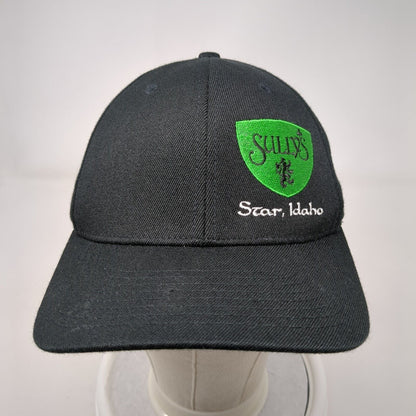 Sully's Star Idaho Fitted Hat Black SM-MD Embroidered Flexfit 6 Panel