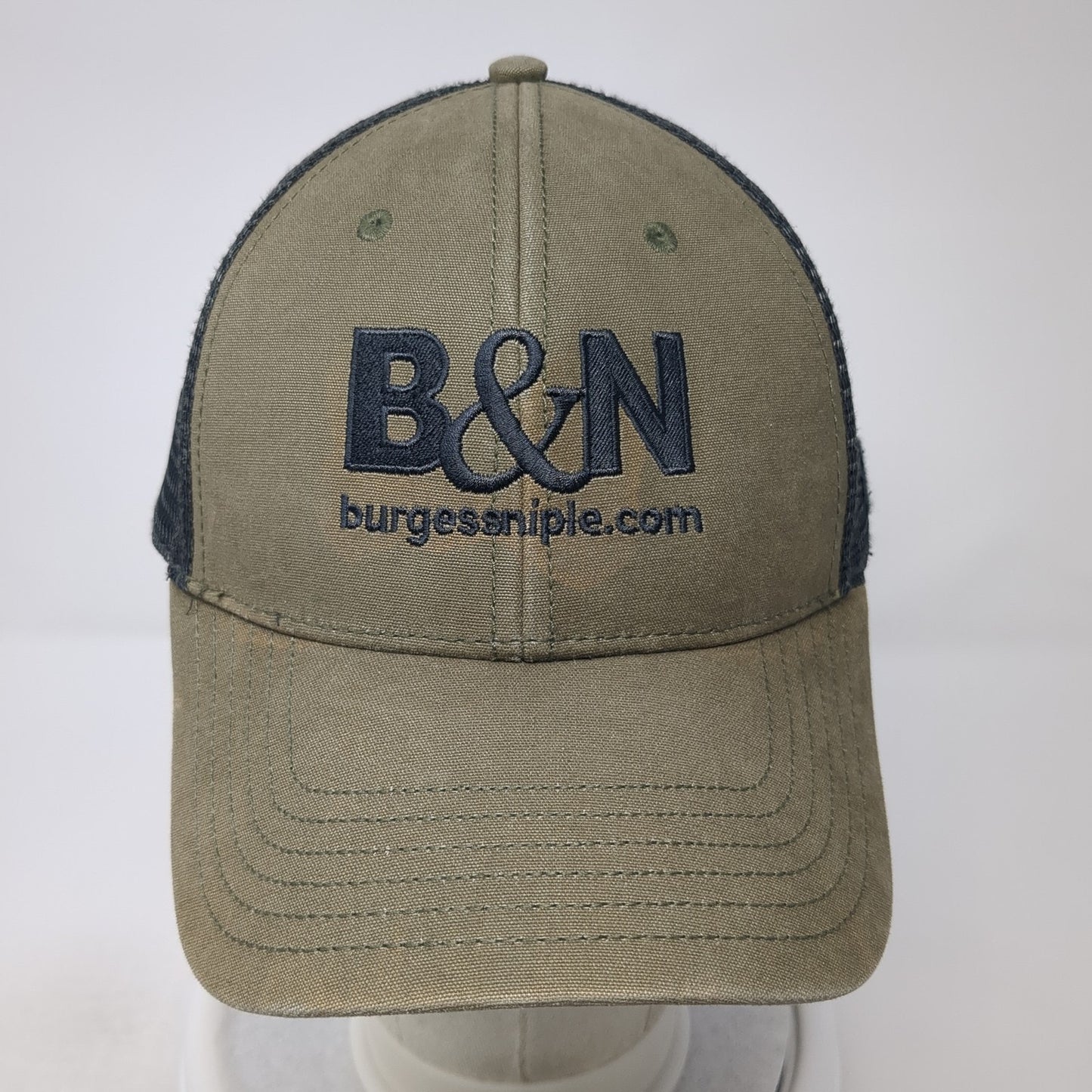 B&N Burges Sniple.com Trucker Hat Brown OS Adjustable Embroidered Mesh Back