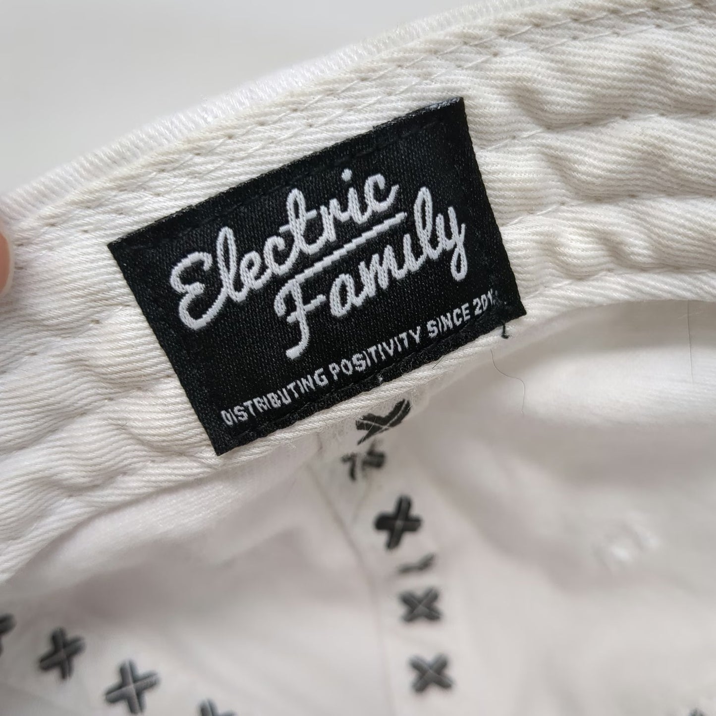 Electric Family Baseball Cap White OSFM Japanese Kanji Patch Kazoku Curved Hat
