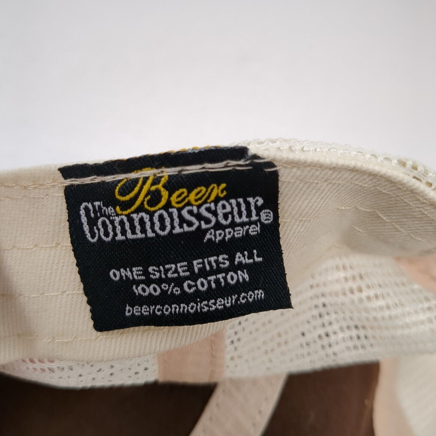 Beer The Connoisseur Snapback Trucker Hat Brown OS Adjustable Mesh Back Cotton