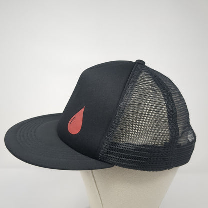 Blood Drop Logo Snapback Mesh Back Trucker Hat Black One Size Hit Wear