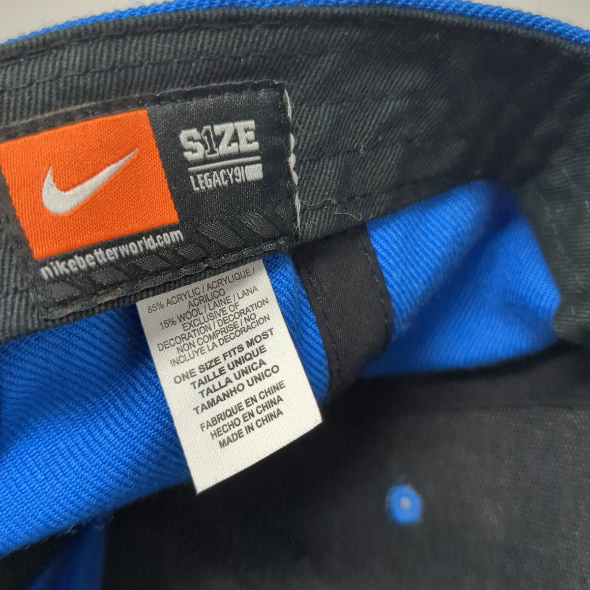 Nike Baseball Cap Blue One Size Adjustable Strapback Legacy91 1972 Graphic Hat