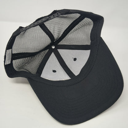 Snerks Snapback Trucker Hat Black One Size Adjustable Embroidered Mesh Back