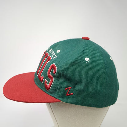 New Jersey Devils NHL Zephyr Snapback Hat Green Red White One Size Flat Brim