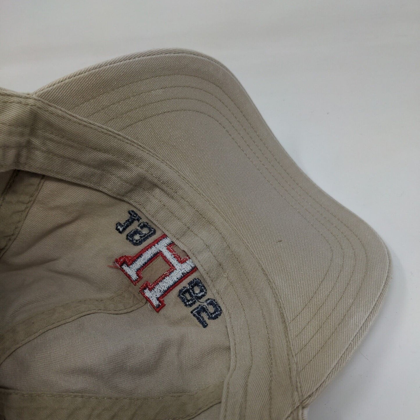 Tommy Hilfiger 1985 Slideback Hat Tan OSFA Embroidered Leather Strap