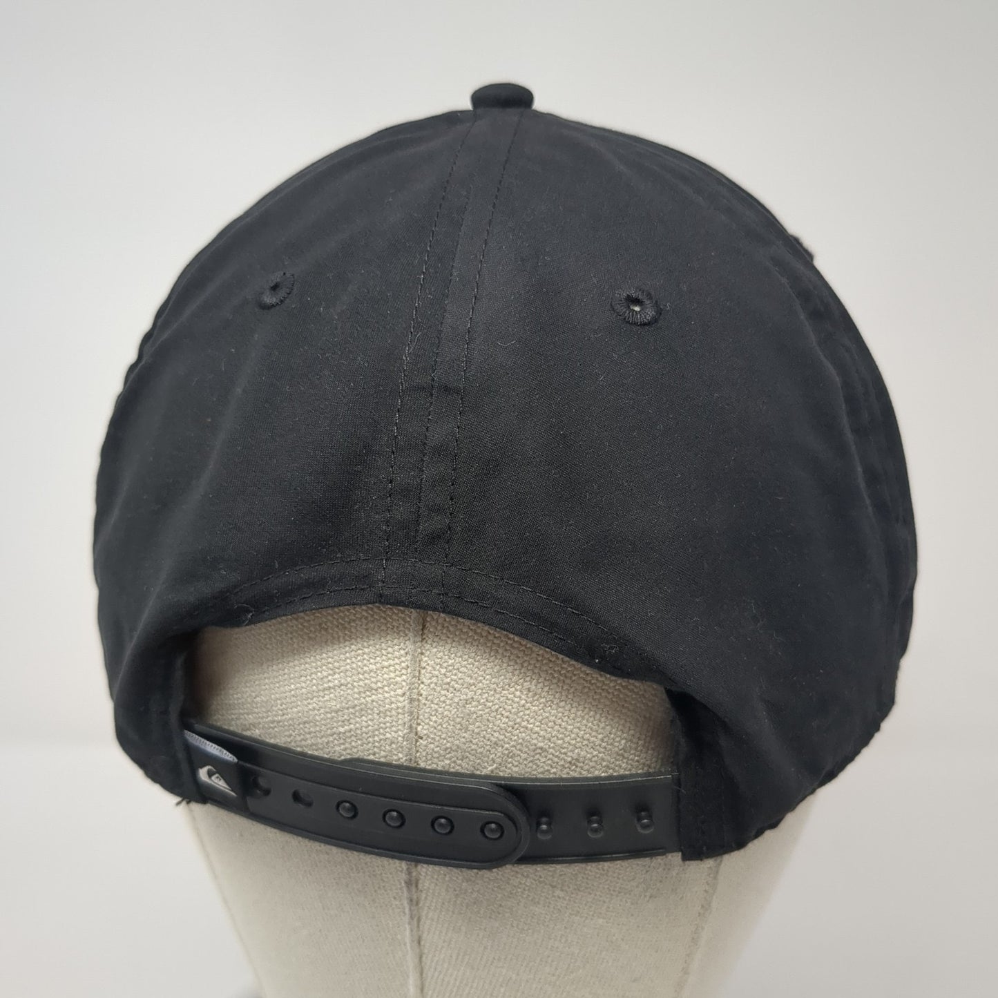 Flaming Peace Sign Snapback Hat Black One Size Adjustable Embroidered Quiksilver