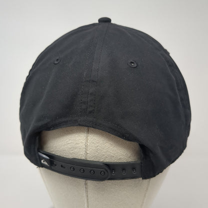 Flaming Peace Sign Snapback Hat Black One Size Adjustable Embroidered Quiksilver