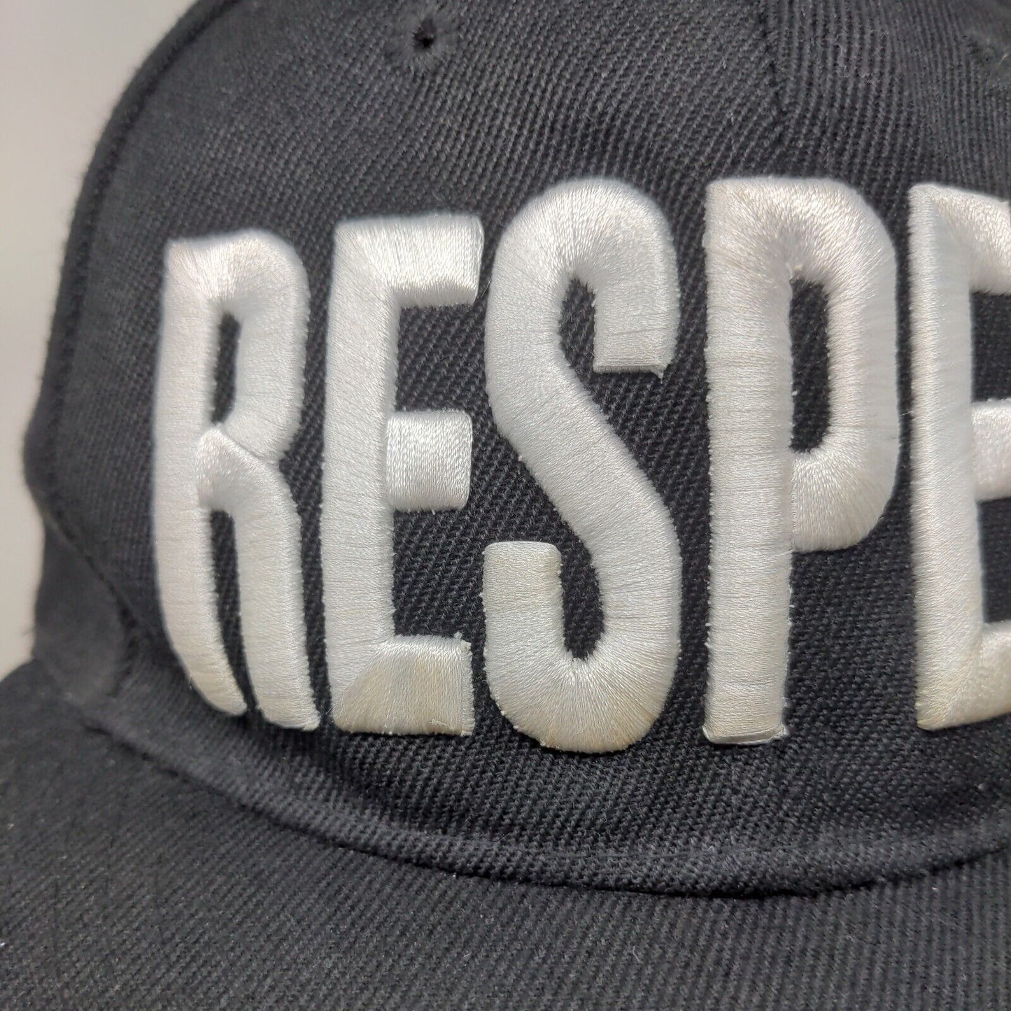 Respect Snapback Hat Black OSFA Adjustable Embroidered New League 6 Panel