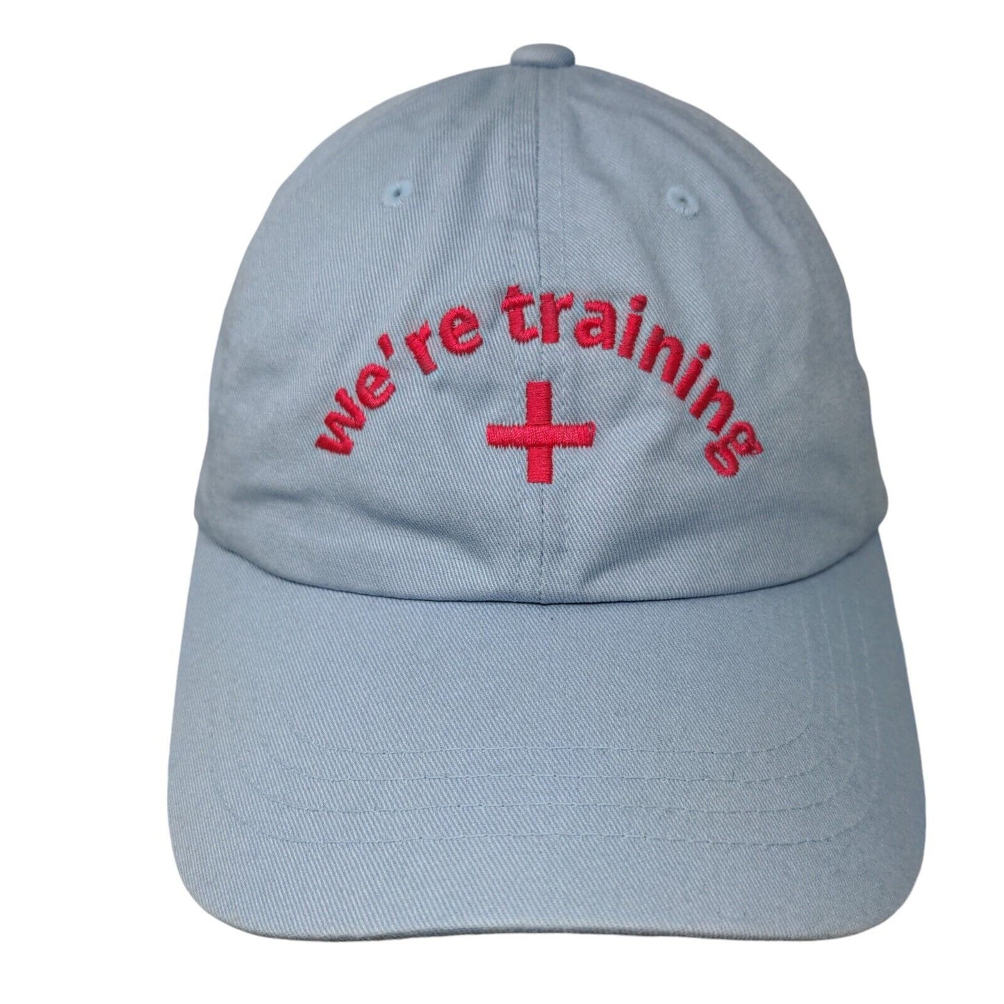 We're Training Slideback Hat Blue One Size Embroidered The Classics Yupoong