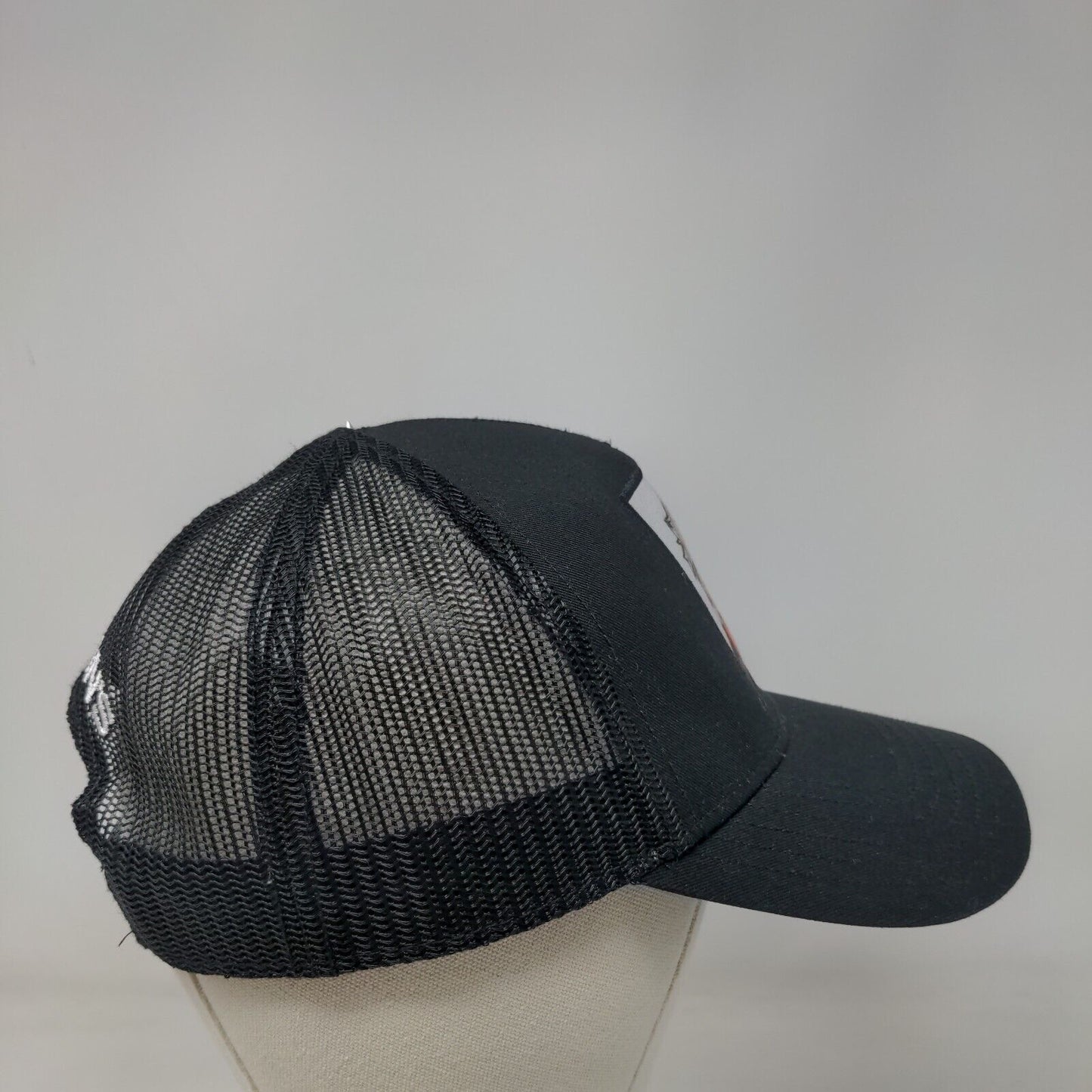Yeman's Snapback Mesh Back Trucker Hat Black One Size Solid Patch