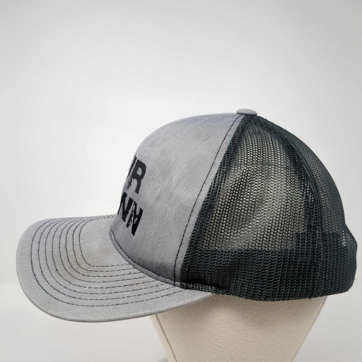 Our Town Snapback Trucker Hat Gray OS Adjustable Mesh Back Pacific Headwear