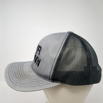 Our Town Snapback Trucker Hat Gray OS Adjustable Mesh Back Pacific Headwear
