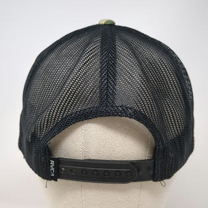 RVCA Trucker Hat Green One Size Camo Hawaii RVCALOHA Mesh Snapback Structured
