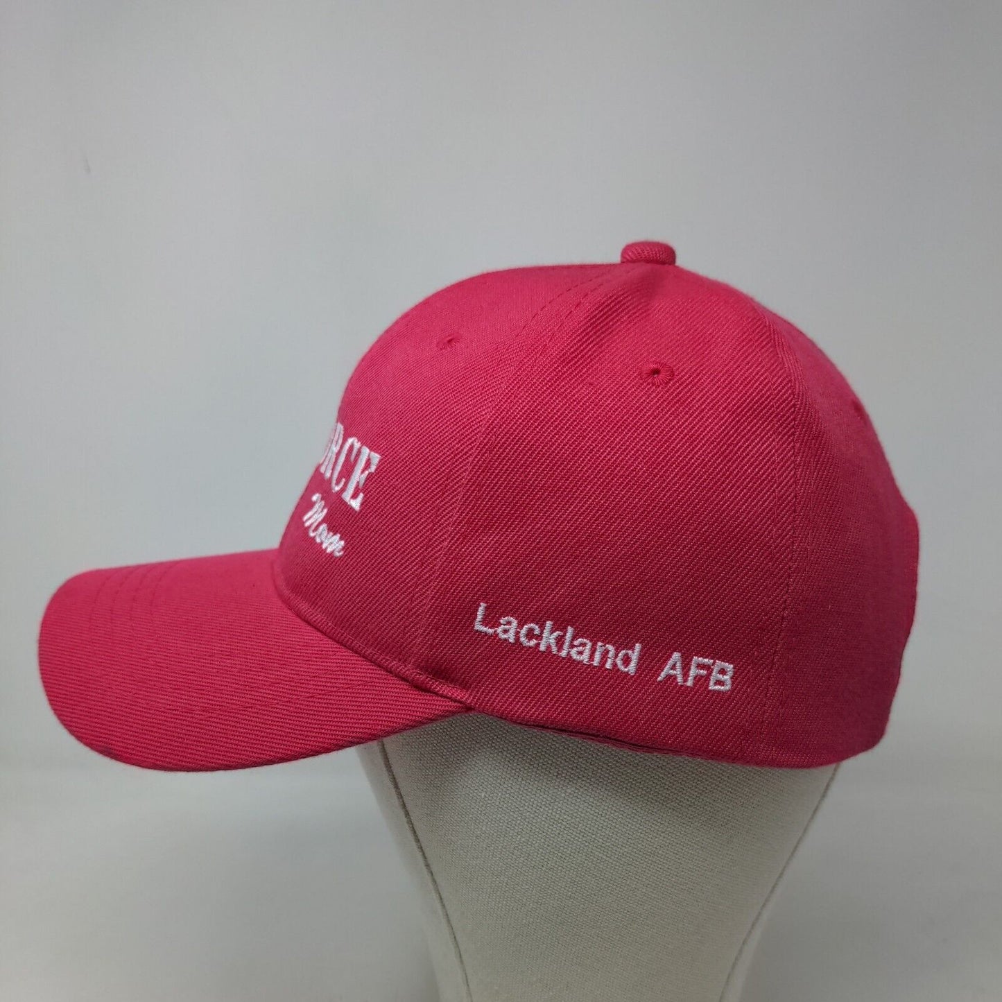 Unbranded Women's Strapback Hat Pink OSFA Embroidered Air Force Mom Logo Acrylic