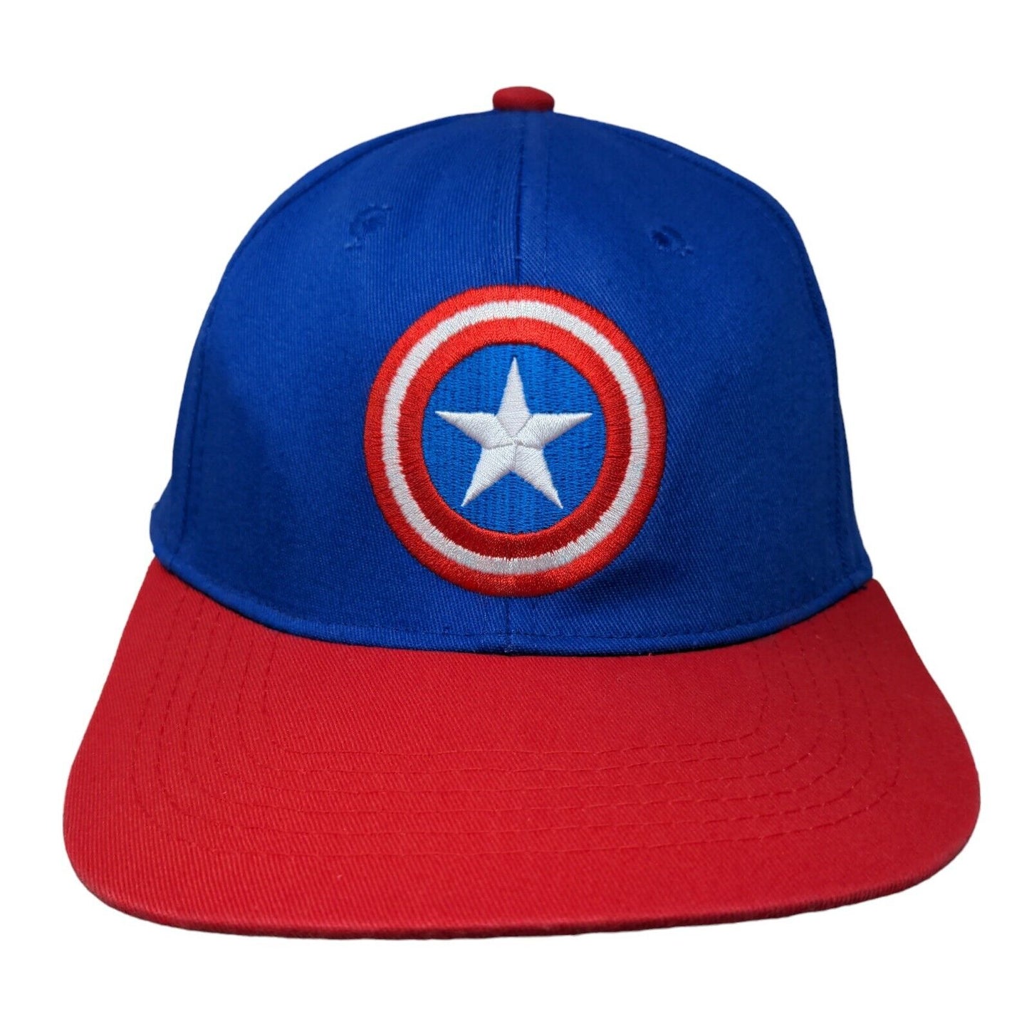 Marvel Captain America Snapback Hat Blue One Size Embroidered Colorblock