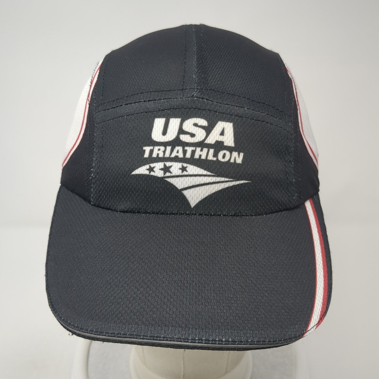 USA Triathlon Strapback 5 Panel Hat Black Large 2015 Championships