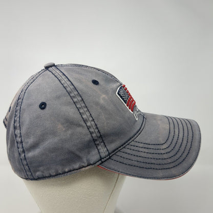 USA American Flag Strapback Hat Blue One Size Adjustable Vent Holes