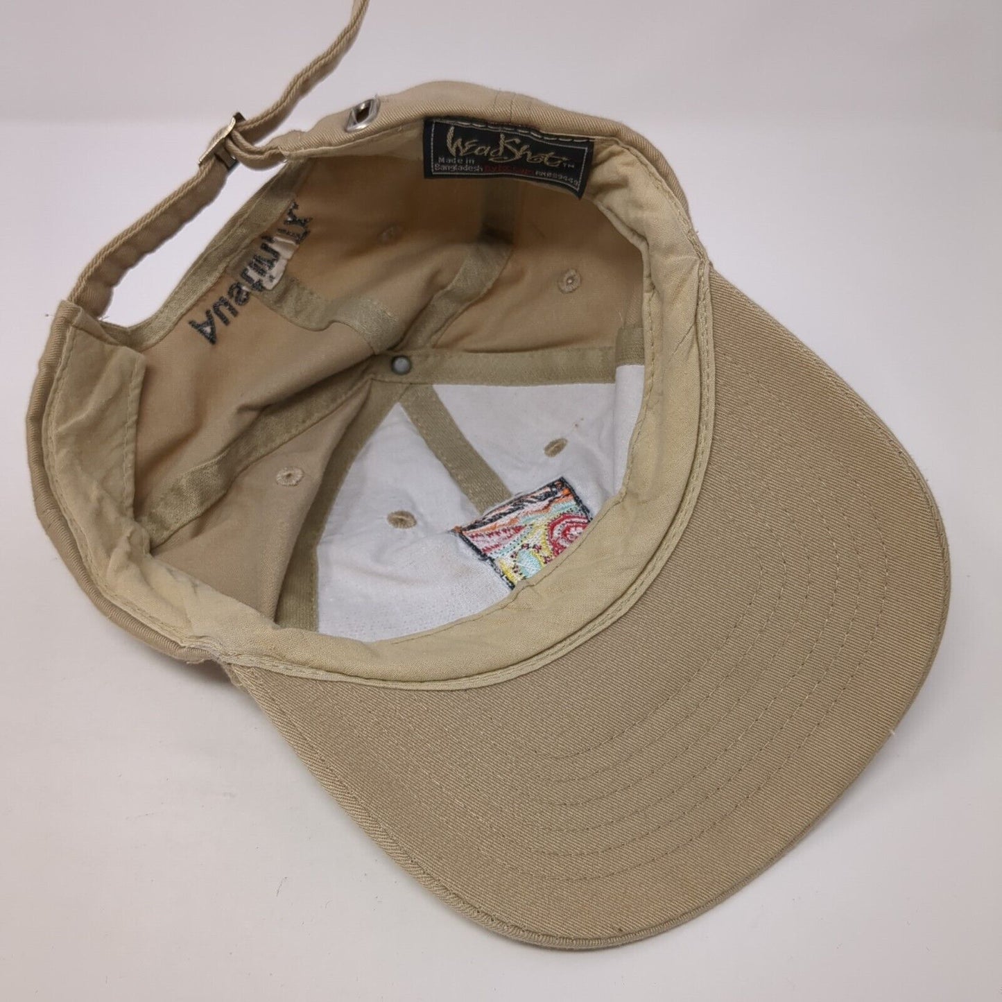 Las Manitas Austin TX Slideback Hat Tan One Size Adjustable Embroidered