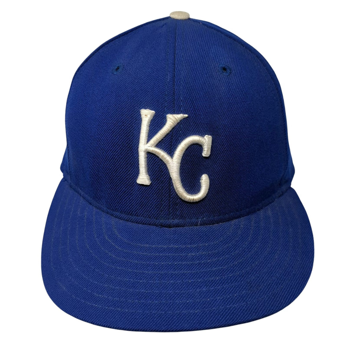 Kansas City Royals MLB New Era Baseball Hat Blue 7 3/8 Wool 59FIFTY Gray Under