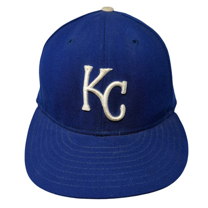 Kansas City Royals MLB New Era Baseball Hat Blue 7 3/8 Wool 59FIFTY Gray Under