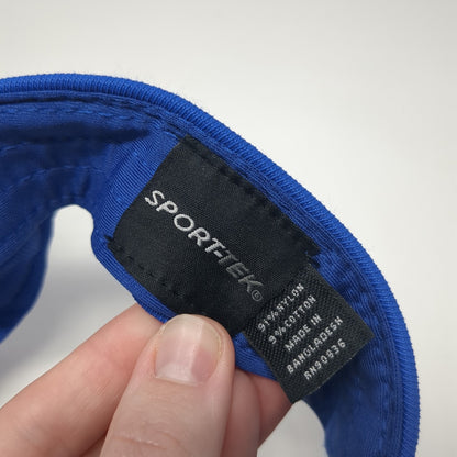 EB Strapback Visor Hat Blue One Size Adjustable Embroidered Sport-Tek