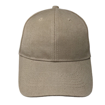 Unbranded Strapback Hat Solid Tan One Size Blank Adjustable 6 Panel