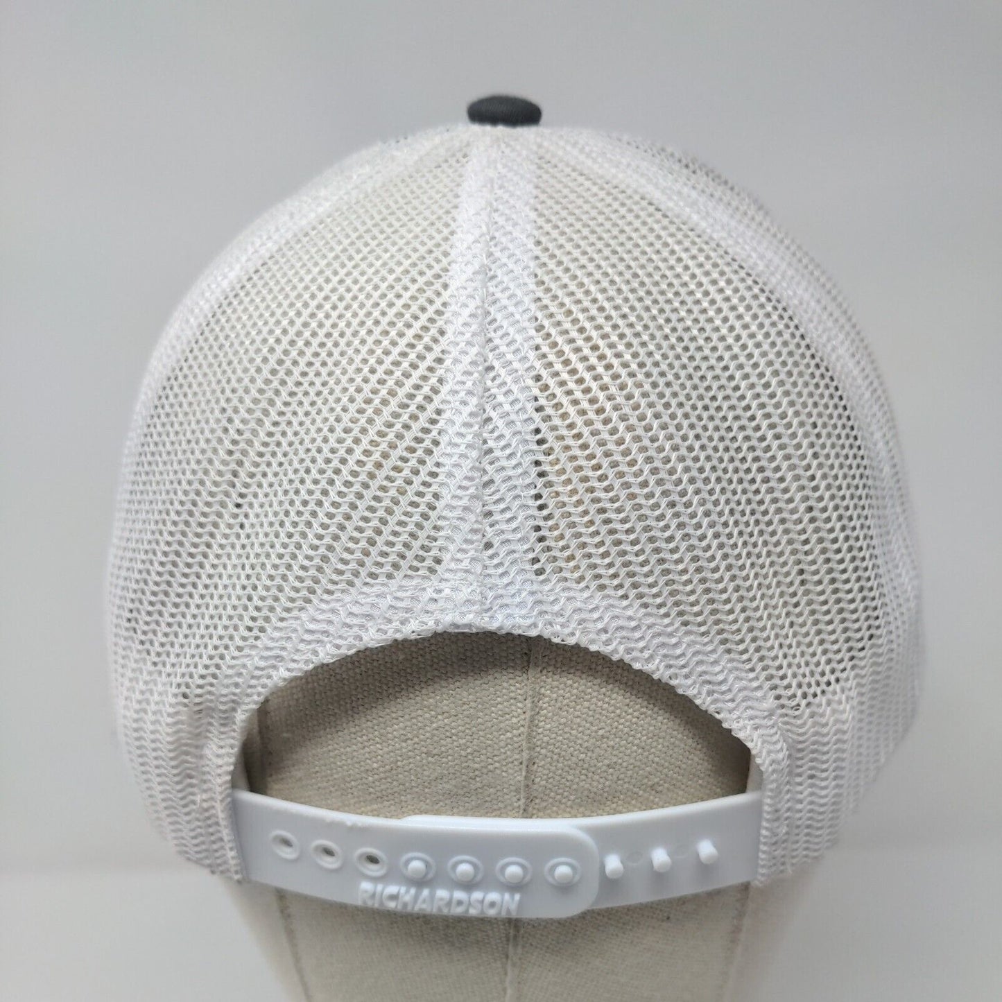 Richardson Snapback Trucker Hat Gray One Size Adjustable Embroidered Mesh Back