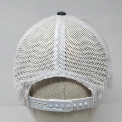 Richardson Snapback Trucker Hat Gray One Size Adjustable Embroidered Mesh Back