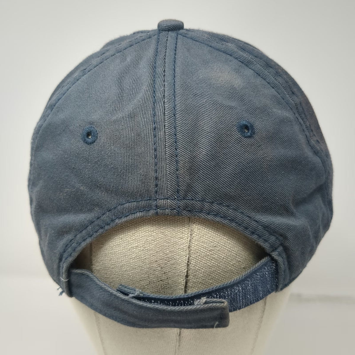 Caterpillar Baseball Cap Blue One Size Script Logo Side Hit Cotton Strapback hat