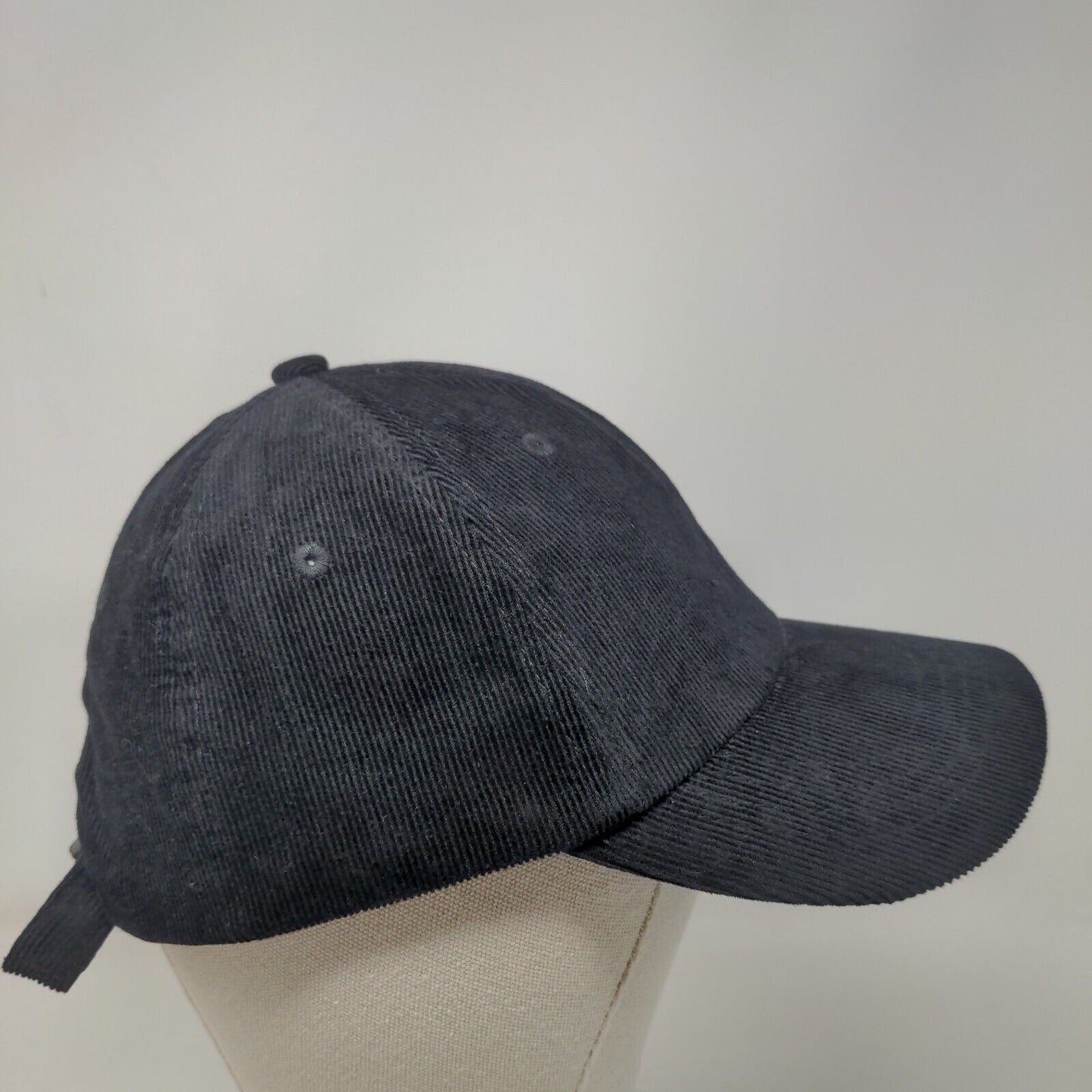 Just Do You Slideback Hat Black One Size Adjustable Corduroy 6 Panel Blank