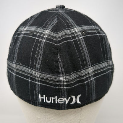 Hurley Baseball Cap Black One Size UAF Alaska Fairbanks Plaid Stretch Fit Hat