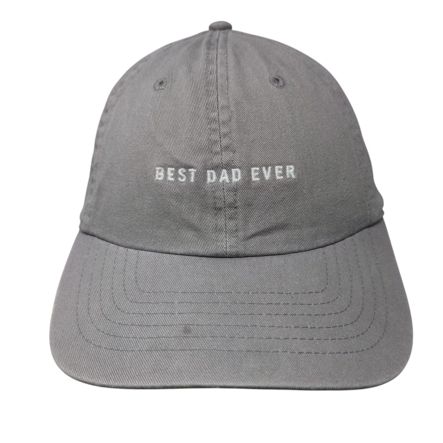 Best Dad Ever Slideback Hat Gray One Size Adjustable Embroidered Wembley Cotton