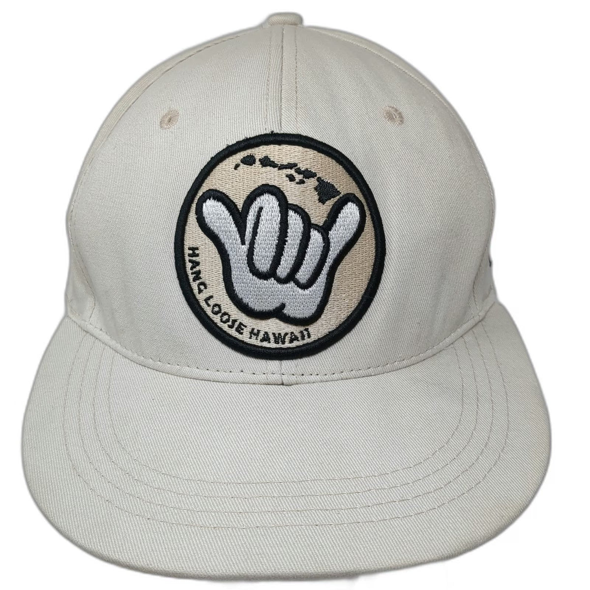 Aloha Headwear Snapback Beige Hat One Size Shaka Hawaii Hand Green Underbrim