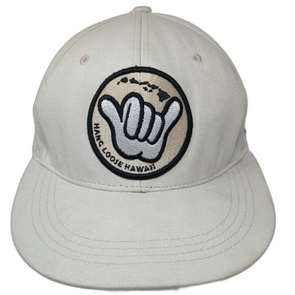 Aloha Headwear Snapback Beige Hat One Size Shaka Hawaii Hand Green Underbrim