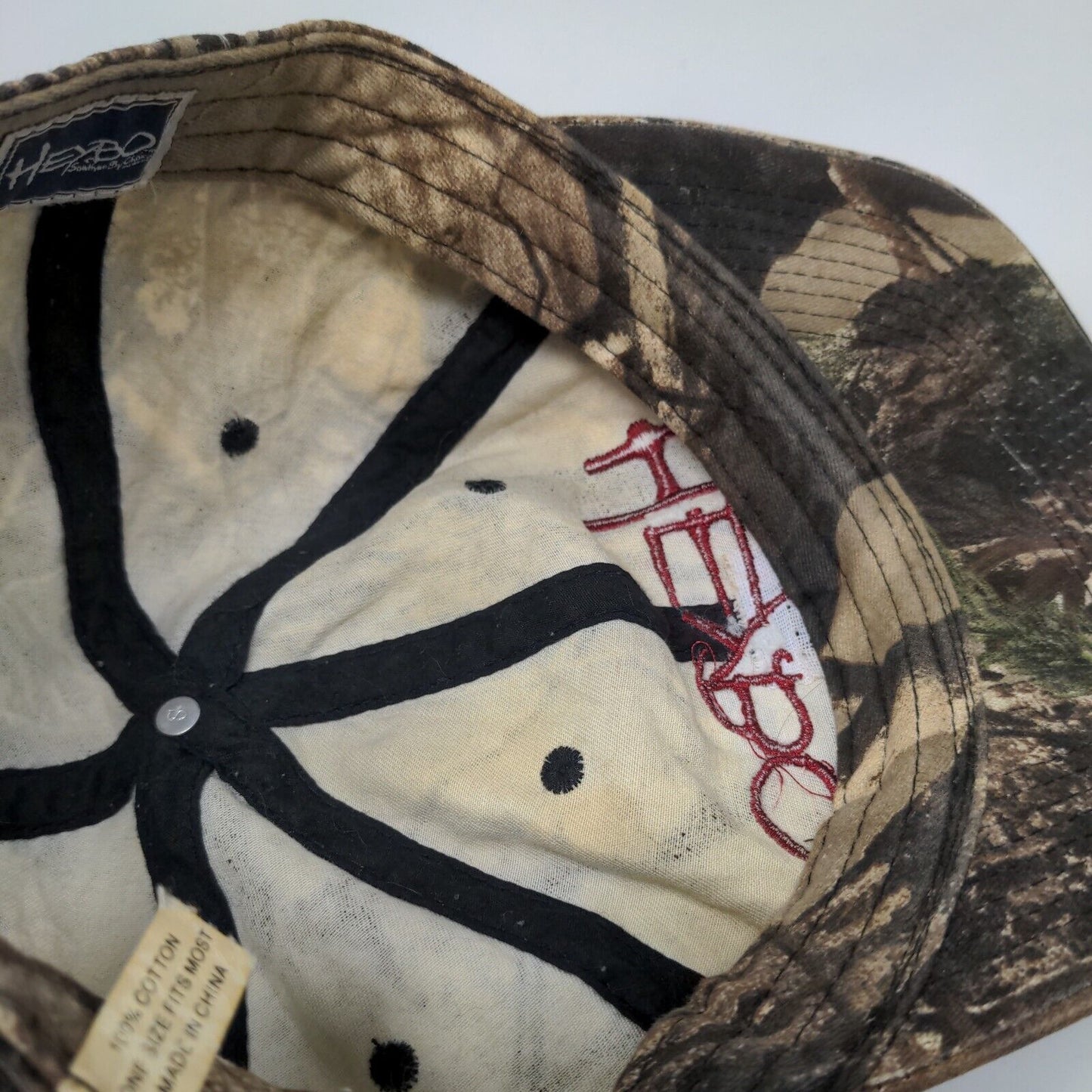 HEYBO Strapback Hat Camouflage One Size Adjustable Embroidered 6 Panel Cotton