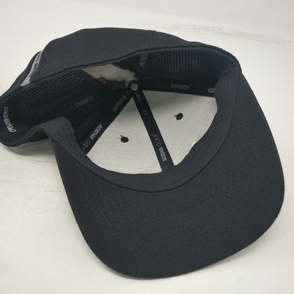 Adidas Baseball Cap Black XL Flexfit Mesh Back Reflective Stripe Rubberized Hat