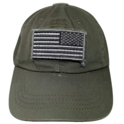 Rothco Tactical Baseball Cap Green One Size US American Flag Patch Slideback Hat