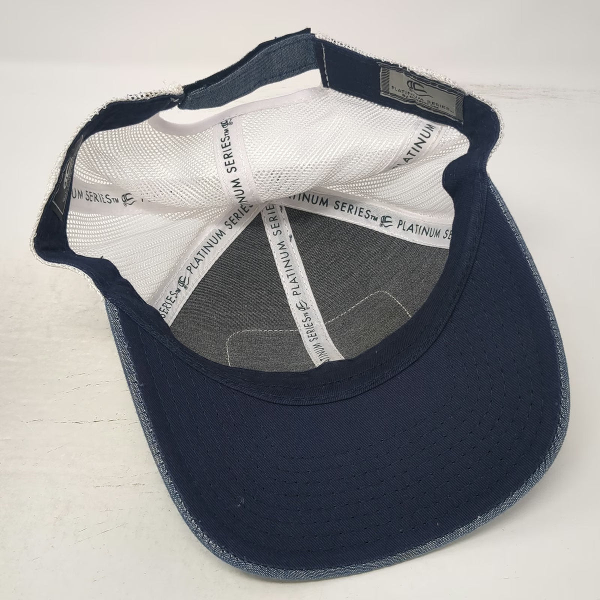 Outdoor Cap Platinum Series Baseball Cap Blue One Size Leather Flower Mesh Hat