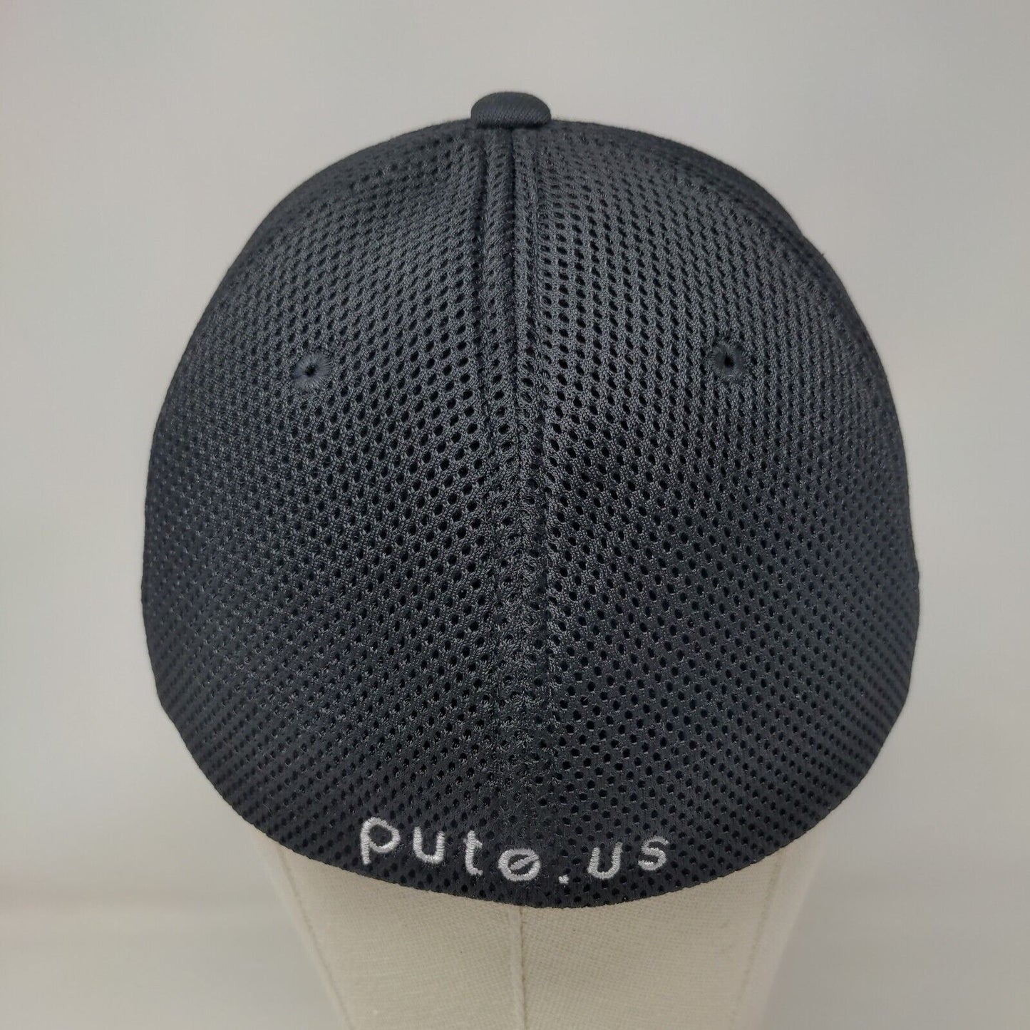 Pute.us Fitted Mesh Back Hat Black Large-XL Embroidered Flexfit