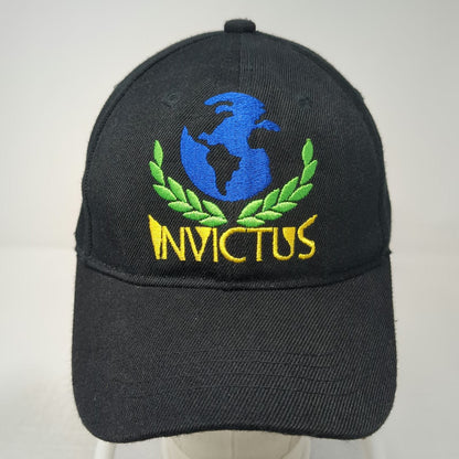 Remo Invictus Embroidered Globe Laurel Wreath Black Baseball Cap Hat One Size
