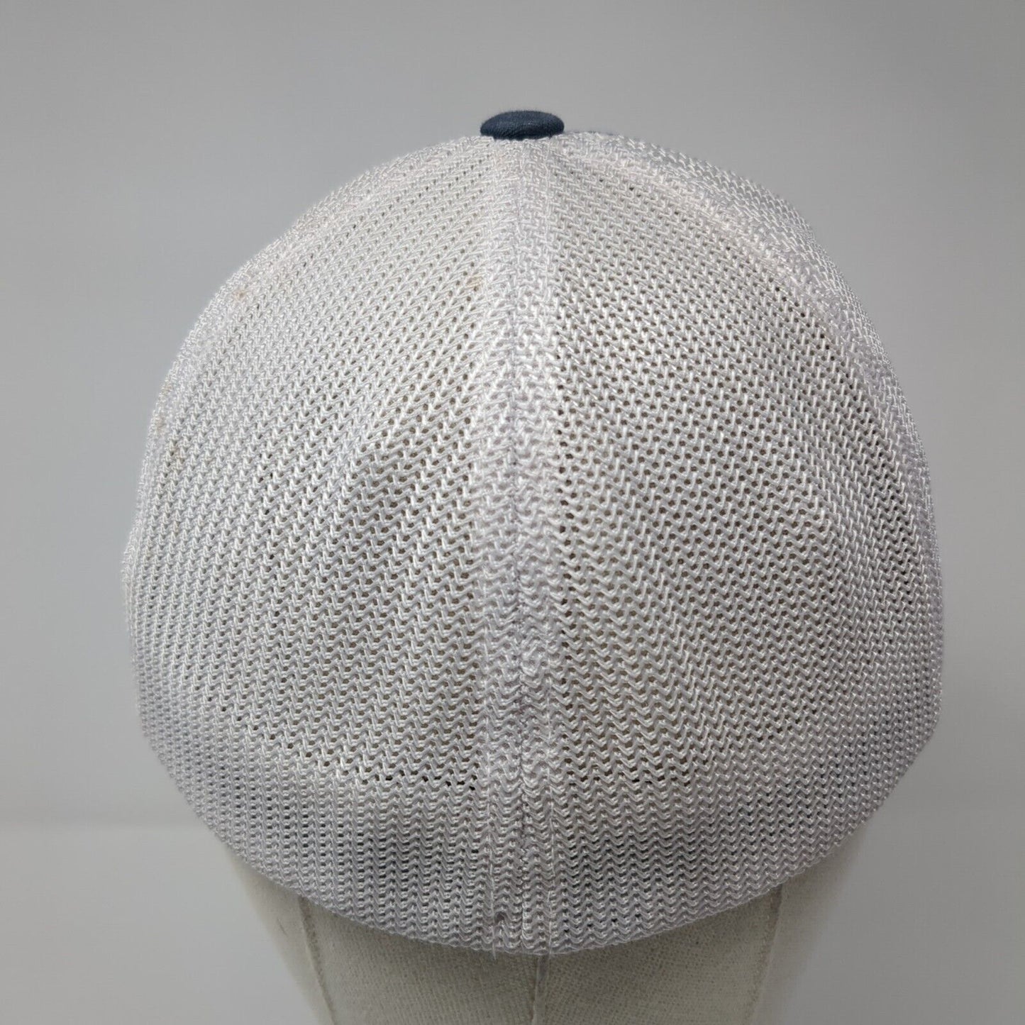 H Fitted Trucker Hat Blue One Size Adjustable Flexfit Mesh Back 6 Panel Yupoong