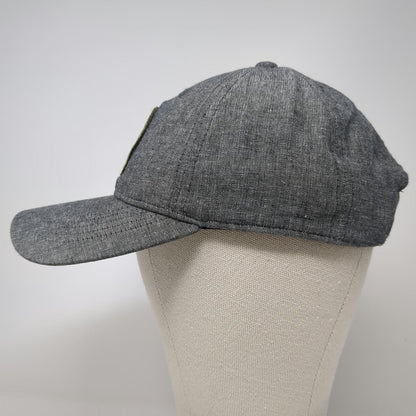 Eddie Bauer Gray Baseball Cap One Size Slideback Outdoor Patch Linen Blend Hat