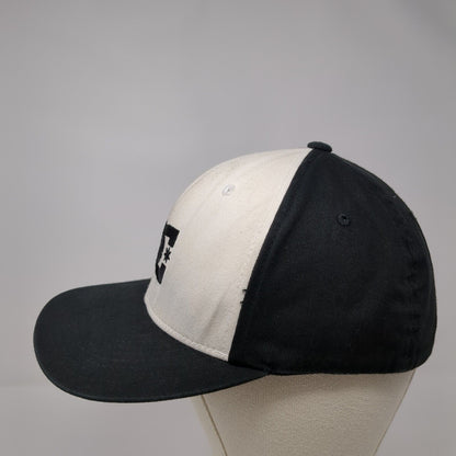 DC Fitted Hat Black OSFA L/XL Embroidered Vented Holes 6 Panel Flexfit