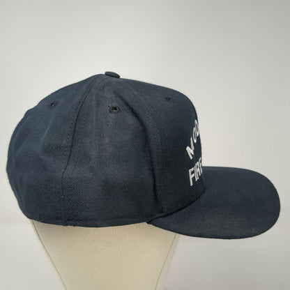 New Era Modesto Fire Dept Baseball Cap Hat Blue 7 3/4 Fitted Vintage USA
